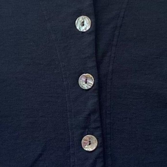 Eleven Stitch Design Top Jacket Black Long Sleeve 100% Cotton Large L - Picture 3 of 10